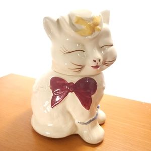 1940s Puss N Boots Cookie Jar Shawnee Collectible Ceramic Pottery Kitty Cat Art